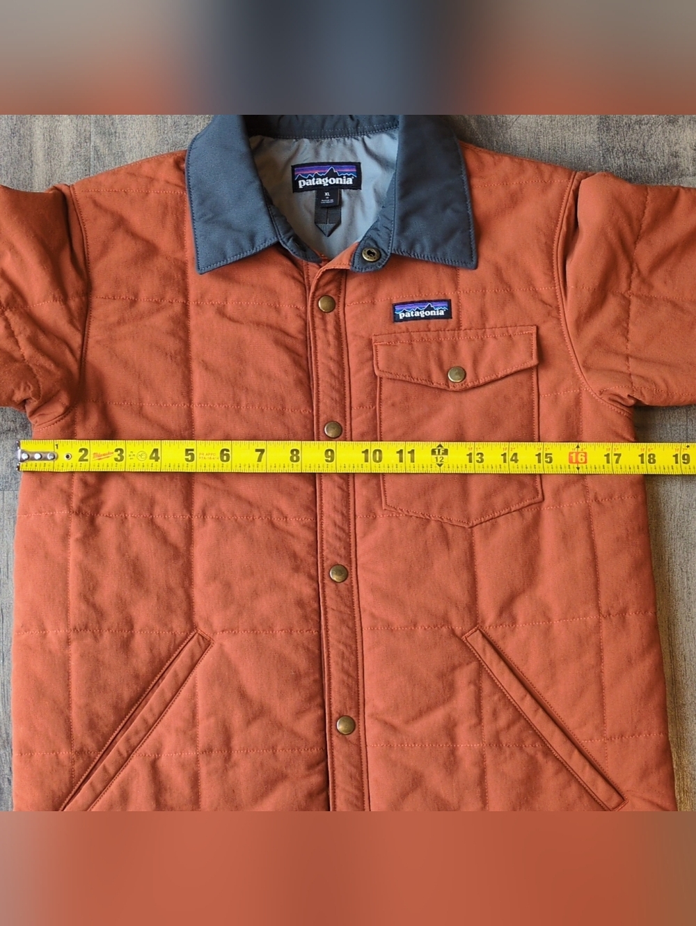 Patagonia Boys XL Isthmus Quilted Shirt Jacket Orange Shacket - Picture 5 of 9